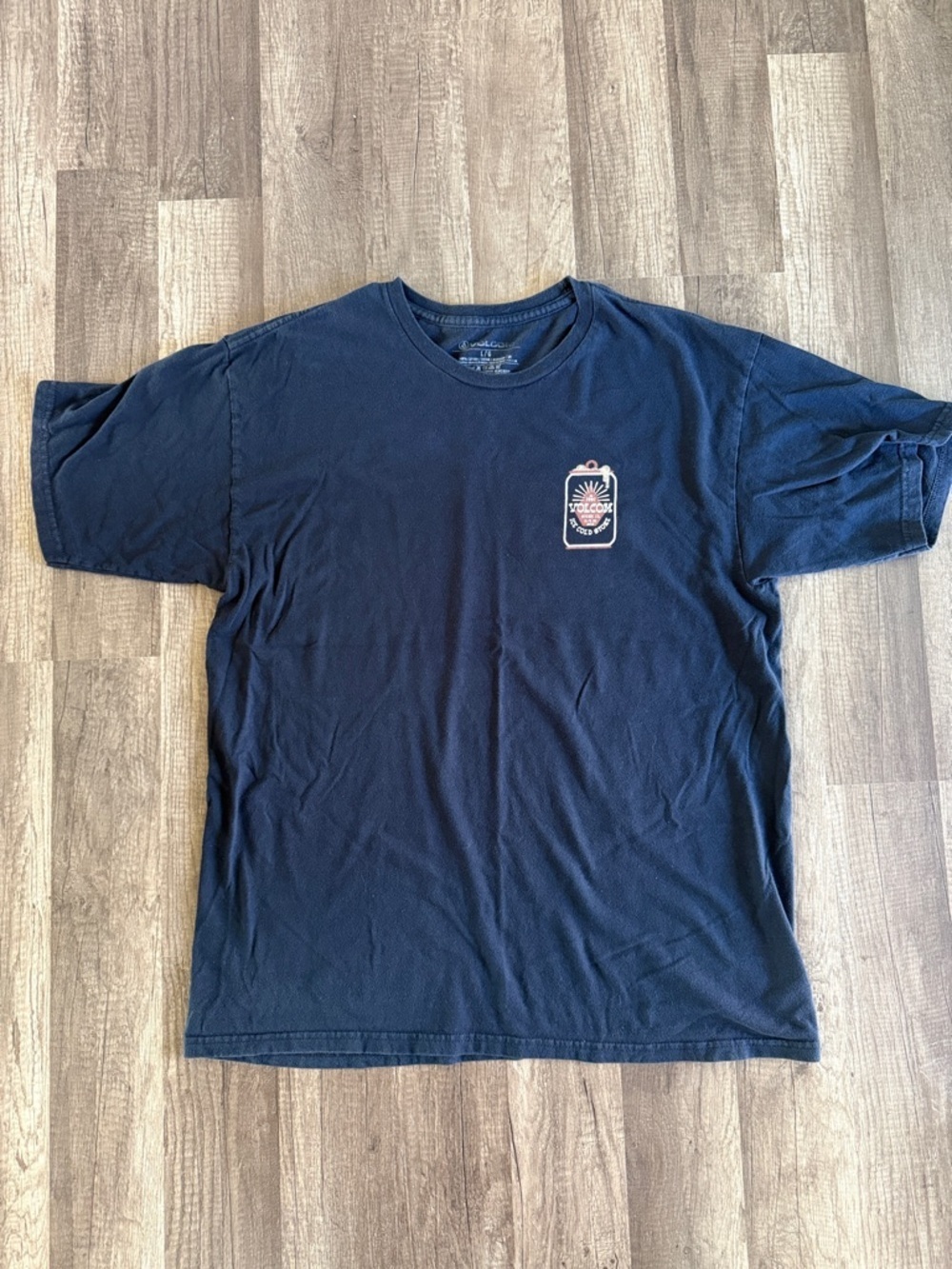 Volcom Tee Blue Cotton Frostynation Short-Sleeve T-Shirt Size Large Regular Fit